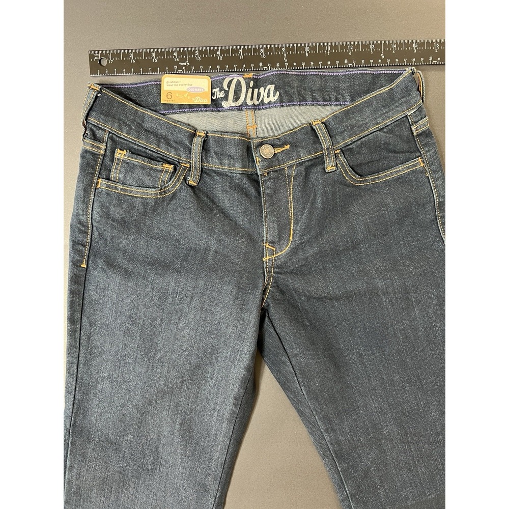 Old Navy The Diva Low Rise Stretch Flared Jeans Women's Size 6 Dark Wash NWT Y2K - Picture 7 of 11